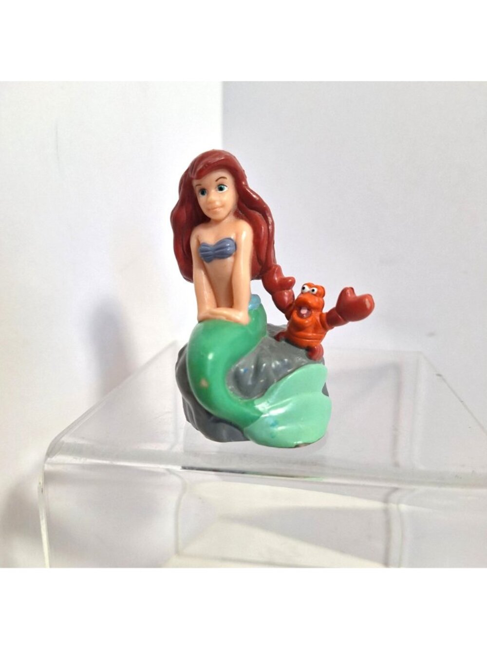 Ariel Sebastian PVC Figure Cake Topper Mermaid Sitting On Rock - Picture 8 of 9